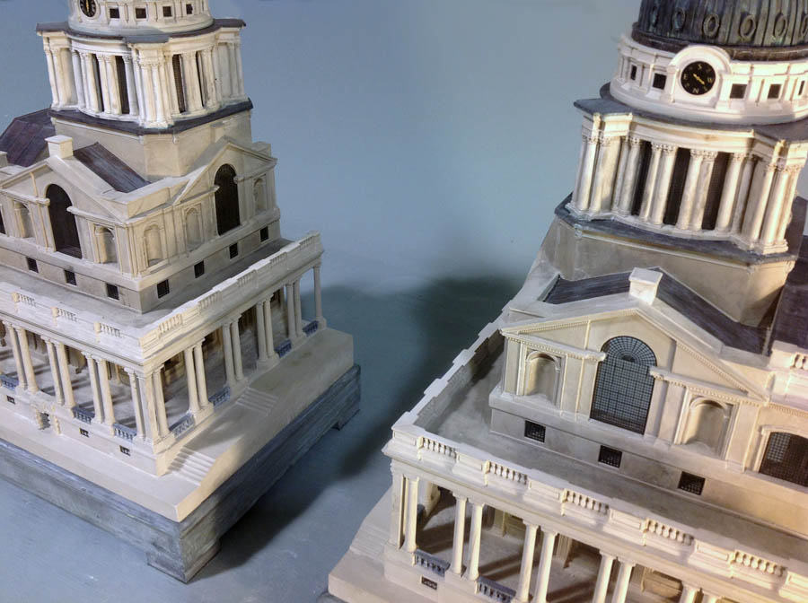 Purchase The Royal Naval College Greenwich, England, Matched Pair of Bookends, handmade in plaster by Timothy Richards.